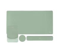 MOSISO Keyboard Mouse Pad Set,Gaming Mouse Support&Rectangular Keyboard Wrist Rest&Mousepad with Wrist Rest&Coaster,Ergonomic Non-Slip Mousepad&Easy Typing Pad with Curved Memory Foam, Antique Green