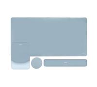 MOSISO Keyboard Mouse Pad Set,Gaming Mouse Support&Rectangular Keyboard Wrist Rest&Mousepad with Wrist Rest&Coaster,Ergonomic Non-Slip Mousepad&Easy Typing Pad with Curved Memory Foam, Aquamarine