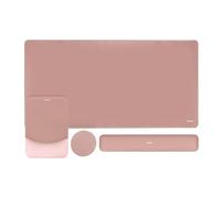 MOSISO Keyboard Mouse Pad Set,Gaming Mouse Support&Rectangular Keyboard Wrist Rest&Mousepad with Wrist Rest&Coaster,Ergonomic Non-Slip Mousepad&Easy Typing Pad with Curved Memory Foam, Salmon Pink