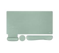 MOSISO Keyboard Mouse Pad Set, Large Gaming Pad&Keyboard Wrist Rest&Mouse Wrist Rest&Coaster, Ergonomic Non-Slip Mousepad&Easy Typing Cushion with Memory Foam for Home Office, Antique Green