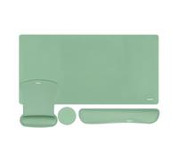 MOSISO Keyboard Mouse Pad Set, Large Gaming Pad&Keyboard Wrist Rest&Mouse Wrist Rest&Coaster, Ergonomic Non-Slip Mousepad&Easy Typing Cushion with Memory Foam for Home Office, Emerald Green