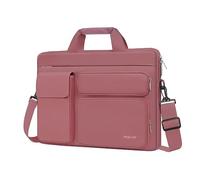 MOSISO Laptop Bag 16 inch, 15-15.6 inch Computer Shoulder Bag Compatible with MacBook Air 15 M4 M3 M2/Pro 16 M4 M3 M2 M1, Notebook &2 Raised&1 Flapover&1 Horizontal Pocket&Handle&Belt, Dusty Rose