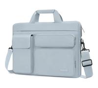 MOSISO Laptop Bag 16 inch, 15-15.6 inch Computer Shoulder Bag Compatible with MacBook Air 15 M4 M3 M2/Pro 16 M4 M3 M2 M1, Notebook &2 Raised&1 Flapover&1 Horizontal Pocket&Handle&Belt, Baby Blue