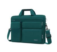 MOSISO Laptop Bag 16 inch, 15-15.6 inch Computer Shoulder Bag Compatible with MacBook Air 15 M4 M3 M2/Pro 16 M4 M3 M2 M1, Notebook &2 Raised&1 Flapover&1 Horizontal Pocket&Handle&Belt, Teal Green