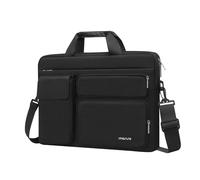 MOSISO Laptop Bag 16 inch, 15-15.6 inch Computer Shoulder Bag Compatible with MacBook Air 15 M4 M3 M2/Pro 16 M4 M3 M2 M1, Notebook &2 Raised&1 Flapover&1 Horizontal Pocket&Handle&Belt, Black