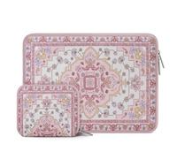MOSISO Laptop Case 13.3 inch,13-13.3 inch Laptop Sleeve Compatible with MacBook Air/Neo/Pro 13/Pro 14,HP Dell Acer ASUS Lenovo,Vintage National Flower Neoprene Carry Computer Bag with Small Case,Pink