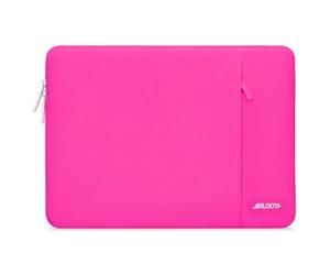 MOSISO Laptop Case 13.3 inch, 13-13.3 inch Laptop Sleeve Compatible with MacBook Air/Pro 13/Pro 14 M5 M4 M3 M2 M1, HP Dell ASUS Lenovo,Polyester Vertical Computer Sleeve Bag with Pocket, Bright Rose