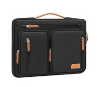 MOSISO Laptop Case 13.3 inch, 360 Protective Laptop Sleeve, Black | 13-13.3 inch Side Open Computer Bag 5 Accessory Pockets&Belt,Compatible with MacBook Air/Neo/Pro 13/Pro 14, HP Dell Acer