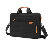 MOSISO Laptop Shoulder Messenger Bag, 15-15.6 inch Computer Bag Compatible with MacBook Pro 16 inch, HP, Dell, Lenovo, Asus Notebook, Briefcase with Front Rectangle&Horizontal Pockets&Belt, Black