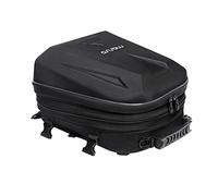 MOSISO Motorcycle Tail Bag, Motorcycle Backpack Helmet Bag with Expandable Capacity 20L-28L, Waterproof Motorbike Rear Seat Storage Luggage Tool Gear Carry Case with Handle & Rain Cover, Black