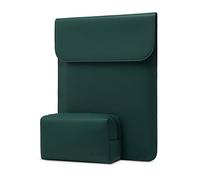 MOSISO Protective Laptop Case 13 inch, 13 inch Laptop Sleeve Compatible with MacBook Air M5 M4 M3 M2 M1/ Neo A18 chip/Pro 13 M2 M1,Surface Pro, Faux Suede Leather Case with Small Bag, Peacock Green
