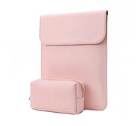 MOSISO Protective Laptop Case 13 inch, 13 inch Laptop Sleeve Compatible with MacBook Air M5 M4 M3 M2 M1/ Neo A18 chip/Pro 13 M2 M1,Surface Pro, Faux Suede Leather Case with Small Bag, Pink