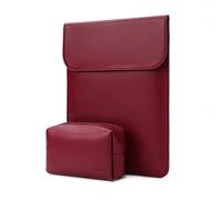 MOSISO Protective Laptop Case 13 inch, 13 inch Laptop Sleeve Compatible with MacBook Air M5 M4 M3 M2 M1/ Neo A18 chip/Pro 13 M2 M1,Surface Pro, Faux Suede Leather Case with Small Bag, Wine Red