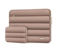MOSISO Tablet Sleeve Case for 11 inch iPad Pro M4 & iPad Air M2 2024, iPad Pro 11 M2 M1, iPad 10th 10.9, iPad 9/8/7 10.2, iPad Air 5/4 10.9, Galaxy Tab 11, Puffy Horizontal Bag with Small Case, Brown