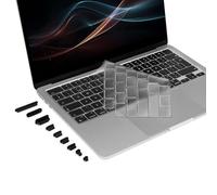 MOSISO Ultra Thin Keyboard Cover Skin with Dust Plugs Compatible with MacBook Air 13.6 inch M4 M3 M2 2025-2022, for Macbook Air 15 inch M4 M3 M2, for Mac Pro 14"/16" M4/M3/M2/M1 2021-2025, Clear