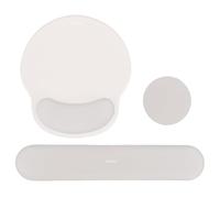 MOSISO Wrist Rest Support for Mouse Pad&Keyboard Set, Circle Curved Ergonomic Mousepad&Coaster Non-Slip Base Home/Office Pain Relief&Easy Typing Pad with Soft Cloth&Silicone Lining, Stone Gray