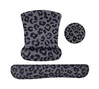 MOSISO Wrist Rest Support for Mouse Pad&Keyboard Set, Leopard Grain Ergonomic Mousepad&Coaster Non-Slip Base Home/Office Pain Relief&Easy Typing Cushion with Neoprene Cloth&Raised Memory Foam, Black