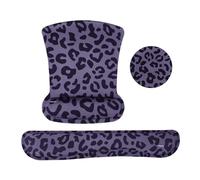 MOSISO Wrist Rest Support for Mouse Pad&Keyboard Set, Leopard Grain Ergonomic Mousepad&Coaster Non-Slip Base Home/Office Pain Relief&Easy Typing Cushion with Neoprene Cloth&Raised Memory Foam, Purple