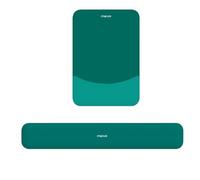 MOSISO Wrist Rest Support for Mouse Pad&Keyboard Set, Rectangular Ergonomic Mousepad Non-Slip Base Home/Office Pain Relief&Easy Typing Pad with Neoprene Cloth&Raised Curved Memory Foam, Teal Green
