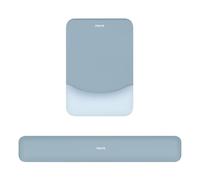MOSISO Wrist Rest Support for Mouse Pad&Keyboard Set, Rectangular Ergonomic Mousepad Non-Slip Base Home/Office Pain Relief&Easy Typing Pad with Neoprene Cloth&Raised Silicone Lining, Aquamarine