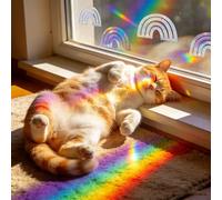 MOSITU 24 Pcs Rainbow Window Clings Anti Collision Static Cling Stickers for Bird Strikes Prismatic Vinyl Rainbow Decals for Glass Windows Sun Catcher Stickers