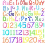 MOSITU 85 Pcs Colorful Alphabet and Number Wall Decals 2 Sheets ABC Letter Stickers 0-20 Educational Removable PVC for Kids Room Nursery Playroom Classroom
