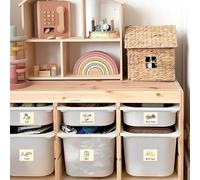 MOSITU Baby Clothes Storage Labels 35 Pcs 3 Sheets Removable Organisation Stickers for Drawers Closet Bins - Helps Kids and Moms Sort Toys Clothes Easily