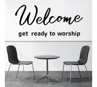 MOSITU Large Welcome Get Ready to Worship Wall Decals Inspirational Quotes Removable Peel and Stick Vinyl Lettering Sign for Church Worship Center Lobby