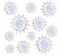 MOSITU Sun Window Clings 18 Pcs 3 Sheets Anti Collision Static Cling Stickers for Bird Strikes Prismatic Vinyl Rainbow Decals for Glass Windows Sun Catcher