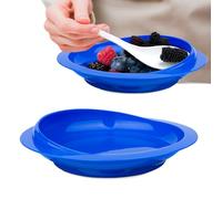 MOSKESON 2Pack Spill Proof Scoop Plate with Non-Skid Suction Base, Adaptive Self-Feeding Dinnerware for Elderly and Disabled