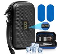 MOSKESON Insulin Cooler Travel Case with Temperature Display - Diabetic Travel Case Refrigerated Medicine Cooler Storage Bag with 2 TSA Approved Ice Pack for Daily and Trip (Black)