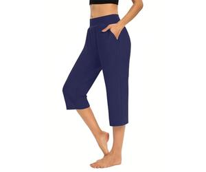 moskrtula Cropped Trousers for Women UK Ladies Capri Leggings Summer Pants Short Crop Stretch 3/4 Length Petite Trousers Short Leg Elasticated Waist Plus Size Summer Shorts
