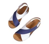 moskrtula Womens Open Toe Orthopedic Sandals Back Strap Sandals Arch Support Ladies Summer Wedge Slingback Sliders Platform Walking Shoes Washable Slide Sport Girls Casual Thick Bottom Beach Shoes