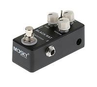 Mosky Black Rat Distortion Guitar Effects Pedal Mini Size Aluminum Alloy Body True Bypass LED Indicator Anti-Slip Rubber Pads