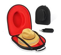 Mosla Hat Carrier Case for Travel-Crush Proof Hat Box Holder for Mens Fedora Hats for Cowboy Hat Storage Organizer with Adjustable Strap for Travel (RED)
