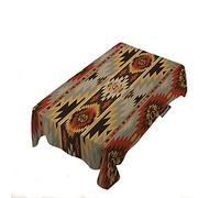 Moslion Navajo Geometric Pattern Tablecloth American Style Southwest Native Aztec Indian Style Bohemian Table Cloth for Family Dinner Special Occasions Barbeques Picnic Everyday Use 60x104 Inch