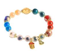 Moslovstar Colorful Agate Stretch Bracelet Candy Heart Feng Shui Wealth Bracelet with Lucky Beast Chakra Balance Quartz Bracelet for Women, 8 mm, Crystal, no gemstone