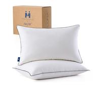 Mosluna Goose Down Pillows Standard Size Set of 2, Luxury Hotel Collection Bed Pillow 2 Pack, Airyfil™ Powered Fillings & Feather Pillow，Soft Fluffy for Side, Back, Stomach Sleepers 20""x26"", White