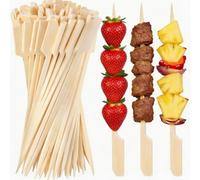 Mosmat 200 Pieces Bamboo Paddle Skewers 18CM, Wooden Paddle Skewer, Bamboo Paddle BBQ Picks Cocktail Sticks Flat Burgers Sticks Buffets Party