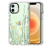 MOSNOVO Case for iPhone 12 & iPhone 12 Pro, [Buffertech 6.6ft Military-Grade Drop Protection] [Anti Peel Off Tech] Clear TPU Bumper Phone Case Cover Design - Wild Meadow