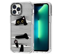 MOSNOVO Case for iPhone 13 Pro Max, [Buffertech 6.6ft Military-Grade Drop Protection] [Anti Peel Off Tech] Clear TPU Bumper Phone Case Cover Design - Hidden Black Cat
