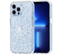 MOSNOVO Case for iPhone 13 Pro Max, [Buffertech 6.6ft Military-Grade Drop Protection] [Anti Peel Off Tech] Clear TPU Bumper Phone Case Cover Design - Spider Web