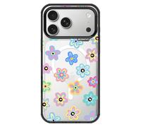 MOSNOVO for iPhone 17 Pro Max Case, Fit for MagSafe, Military-Grade Drop Protection, Shockproof Bumper, Cute Women Girl Magnetic Floral Phone Case for iPhone 17 Pro Max, Groovy Flower/Black