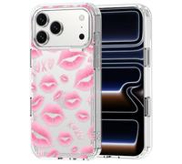 MOSNOVO for iPhone 17 Pro Max Case, Shockproof Military-Grade Protection 6.6ft Drop Tested, Camera Control, Clear Phone Case for iPhone 17 Pro Max, XOXO Kisses Design