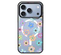 MOSNOVO for iPhone 18 Pro, Fit for MagSafe, Military-Grade Drop Protection, Shockproof Bumper, Cute Women Girl Magnetic Floral Phone Case for iPhone 18 Pro, Groovy Flower/Black