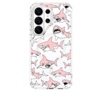 MOSNOVO for Samsung Galaxy S26 Ultra Clear Case, Fit for MagSafe, 6.6ft Military-Grade Shockproof Magnetic Protective Phone Cover - Pink Sharks