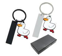 MOSNOW 3pcs Duck Keyring for Couples, Premium Metal Cute Duck Gift Set with Gift Box, Romantic Anniversary Valentine’s Birthday Gift for Boyfriend Girlfriend Him Her