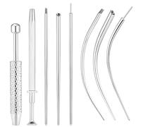 MOSNOW 8Pcs Piercing Assist Kit,Including 1 Short Piercing Tool,1 Long Piercings Tool,6pcs Guide Needles,Professional Body Piercing Accessories for Ear,Nose,Lip,Eyebrow,for Beginners & Professionals
