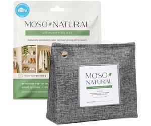 Moso Natural Air Purifying Bag 300g. A Scent Free Odour Eliminator for Closets, Bathrooms, Laundry Rooms, Pet Areas. Premium Moso Bamboo Charcoal Odour Absorber. Freestanding Design