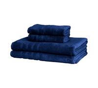 MOSOBAM 4-piece XL Bundle - Navy Blue - 700 GSM Hotel Luxury Bamboo - Aegean Turkish Combed Cotton, Dark Blue Towel